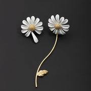 Daisy Flower Jewelry Set Stainless Steel Earrings Necklace Ring Bangle for Women