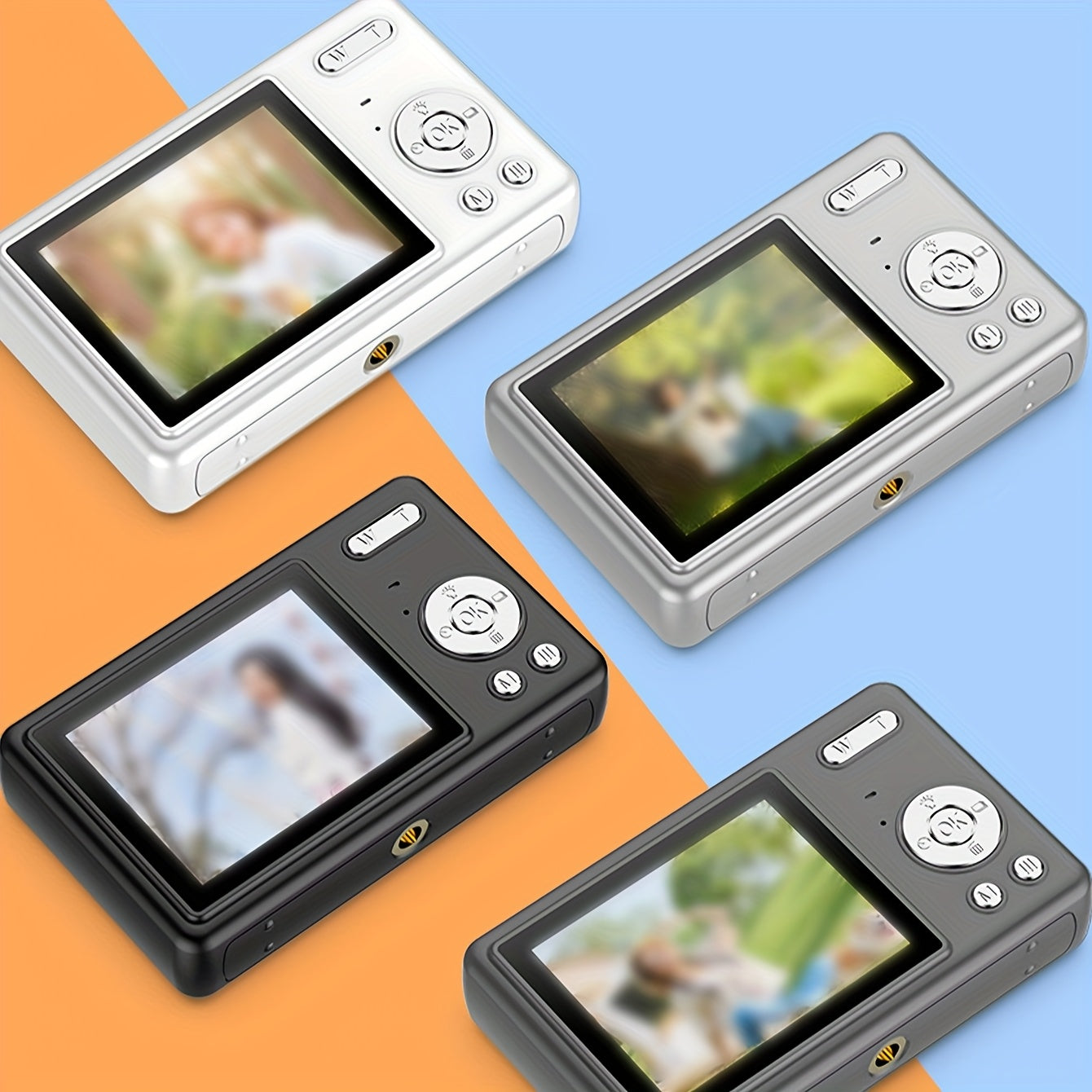 Cámara digital de alta definición con pantalla LCD, enfoque automático, fácil de usar para fotos y videos, con tarjeta de memoria opcional de 32G