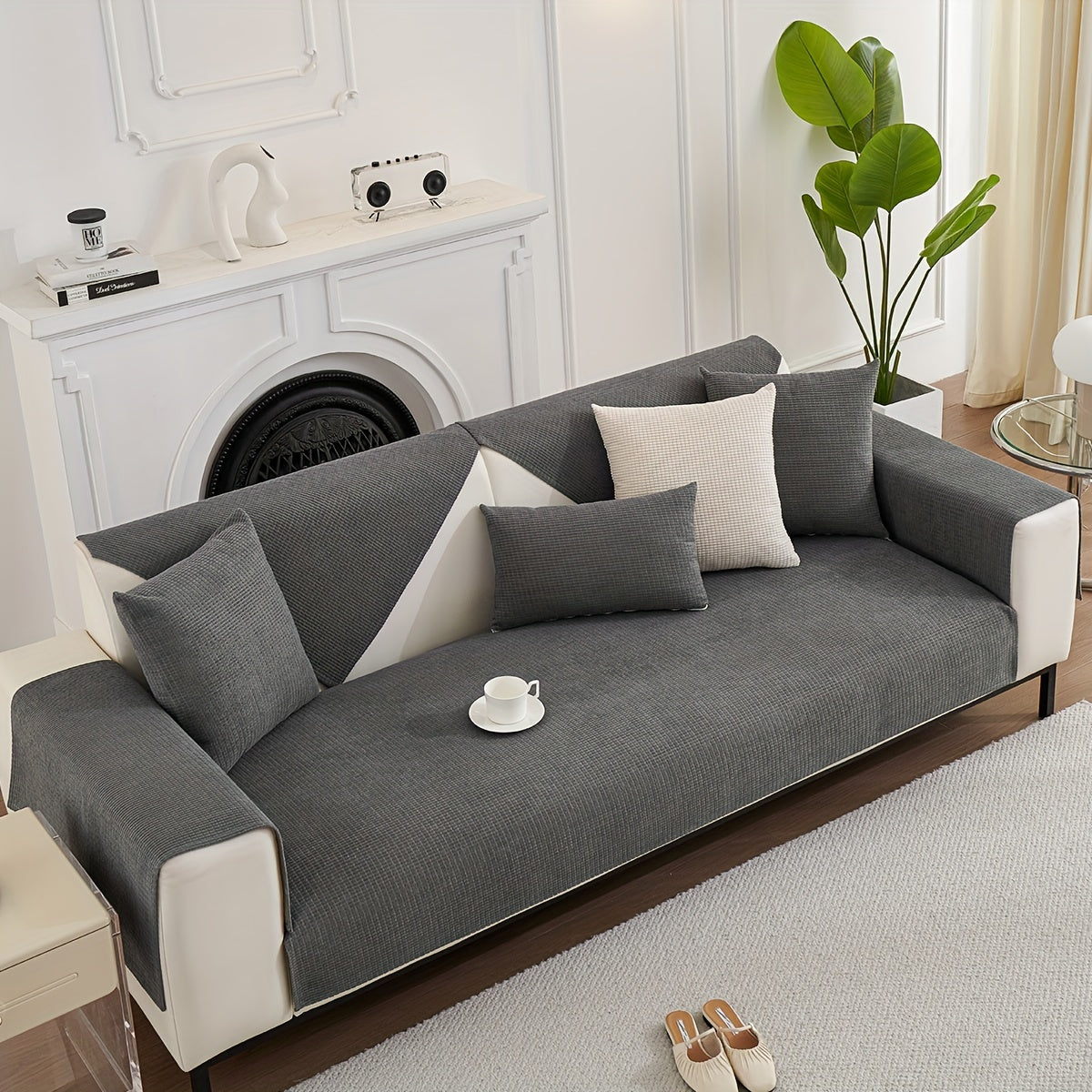 All-Season Velvet Sofa Cushion with Anti-Cat Scratch and Non-Slip Features