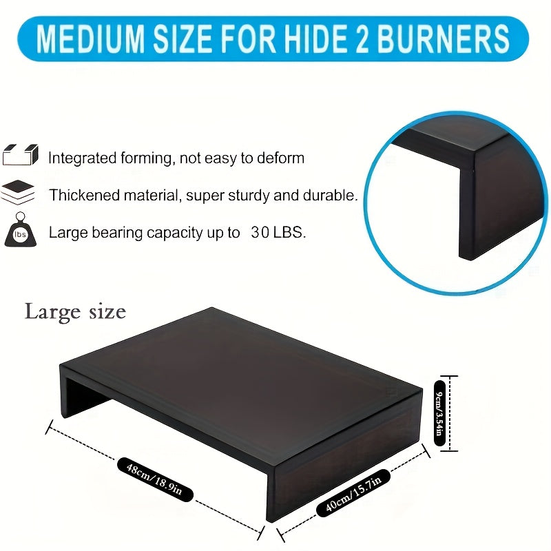 Black Non-Retractable Stove Burner Cover Heat-Resistant Organizer for Electric Stoves