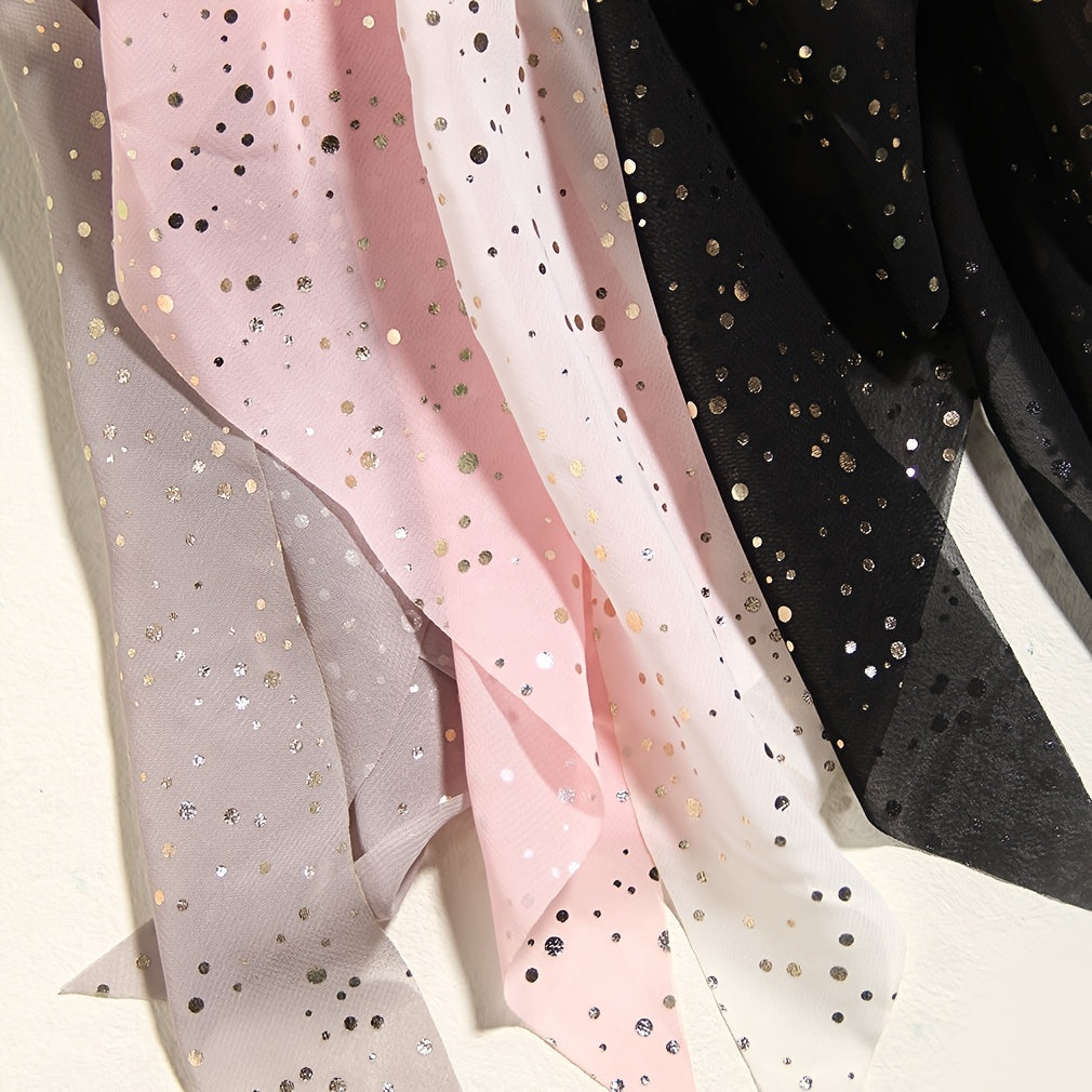 Women’s Satin Hair Scrunchies Set with Polka Dot Scarves and Bowknot Hair Bands