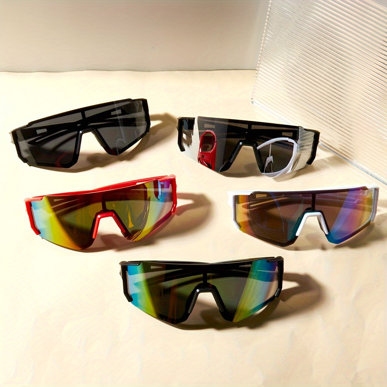 Women's Sports Cycling Sunglasses Large Frame Ink Coating Metal Hinge