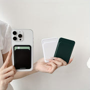 Smartphone Card Holder Self-Adhesive Solid Color Business Card Bag for DIY Customization