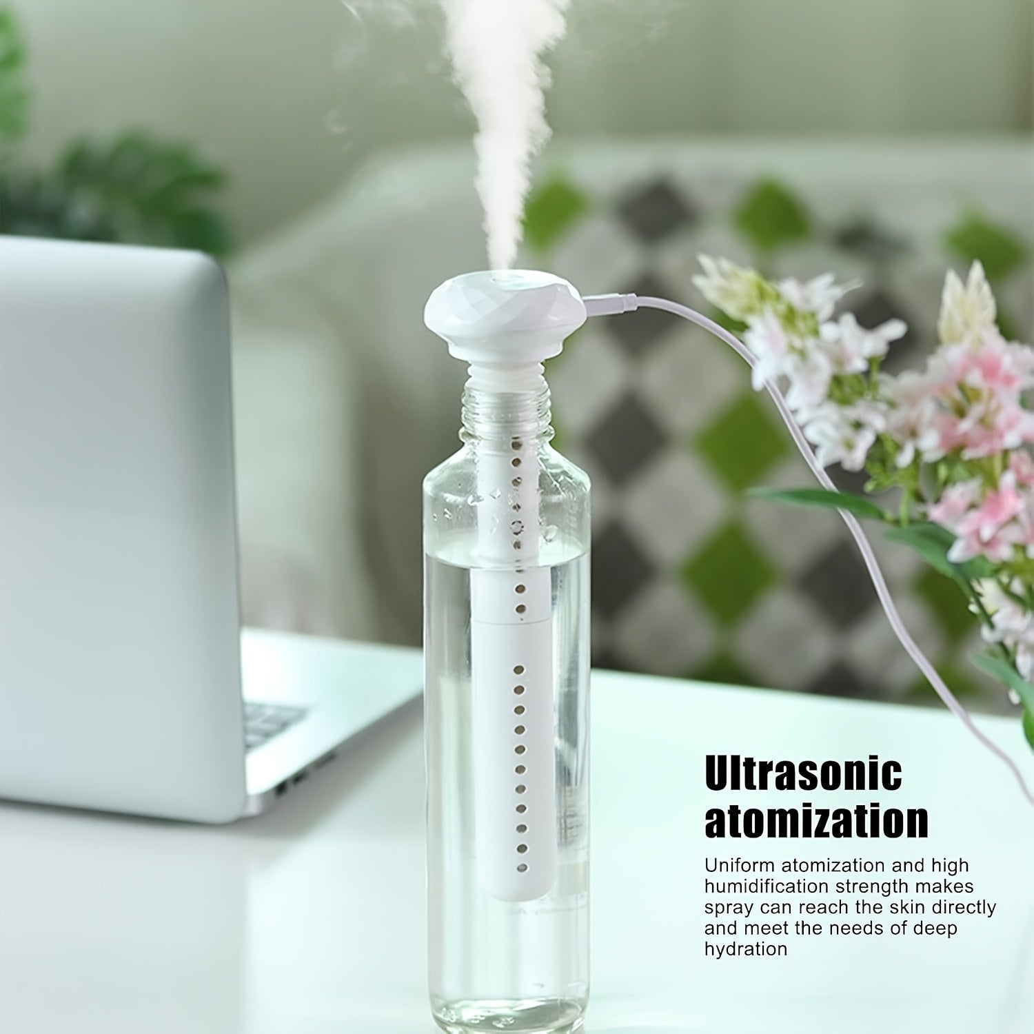 Portable Mini Ultrasonic Humidifier for Plants Office Nursery USB Powered Odorless Tritan Plastic