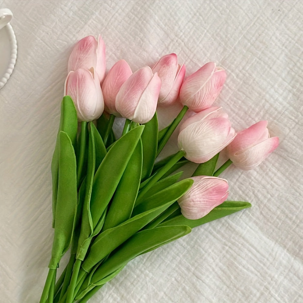 Artificial Tulips Set of 6 for Home Decor Tabletop Display in Living Rooms