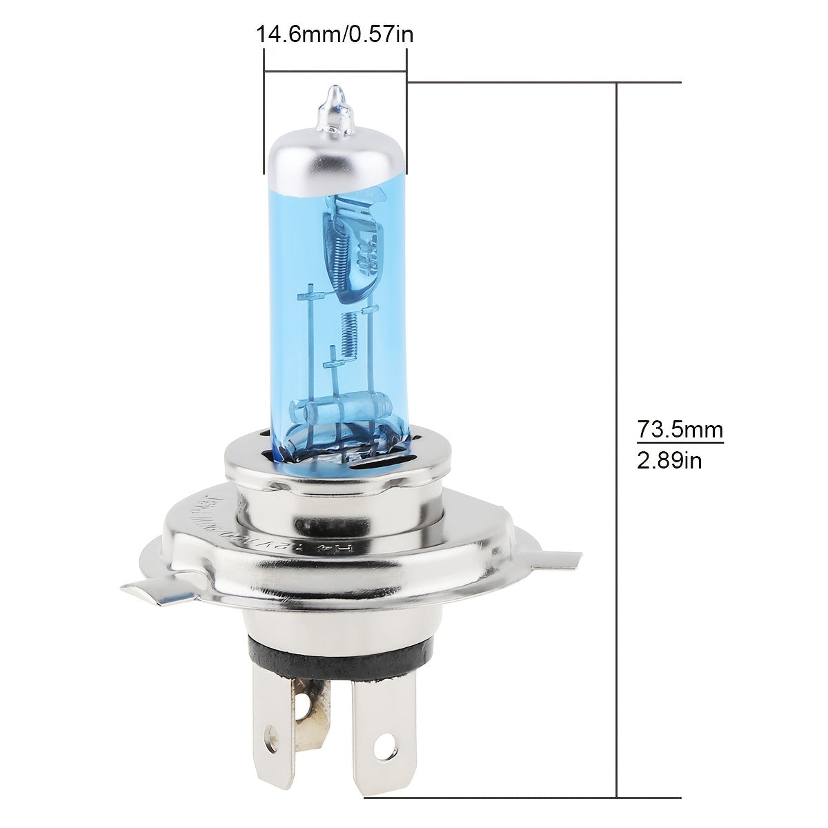 H4 12V 100/90W 5000K White Halogen Car Headlight Fog Bulb for Motor Vehicles