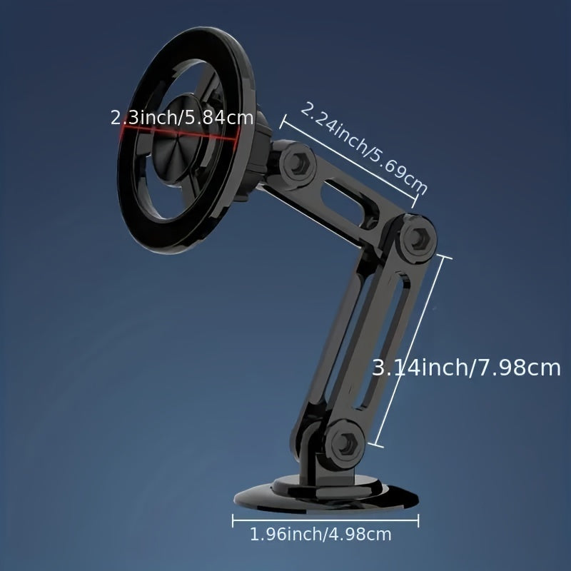 Aluminum Car Phone Mount with Magnetic Grip, Dashboard Holder, Waterproof