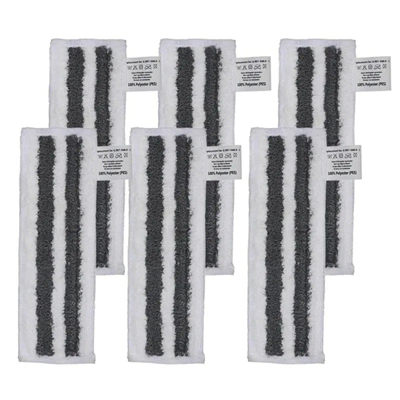 Set of 6 Microfiber Steam Mop Pads for Floor Cleaning and Handheld Vacuum Attachments