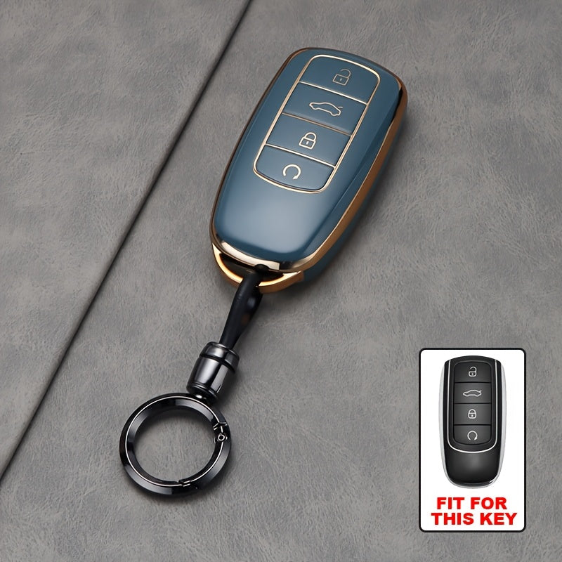 Unisex TPU Car Keychain Black Protective Cover for Remote Key
