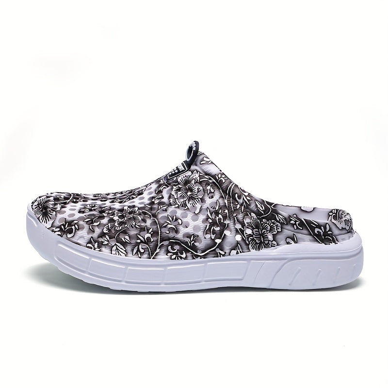 Women's Slip-On Garden Shoes with Floral Print Lightweight EVA