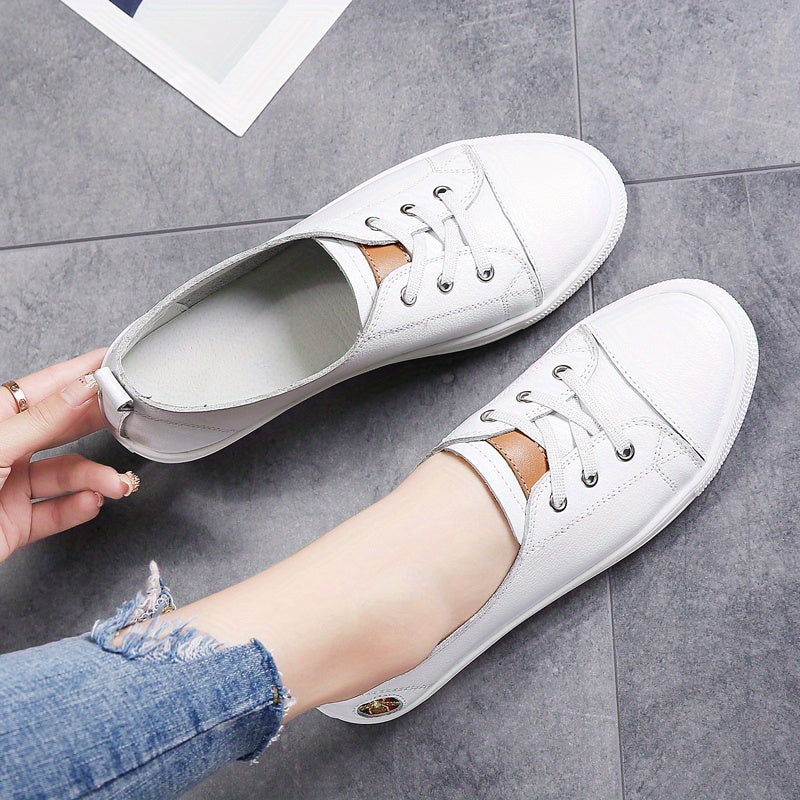 Women Casual Black White Canvas Sneakers with Golden Accents