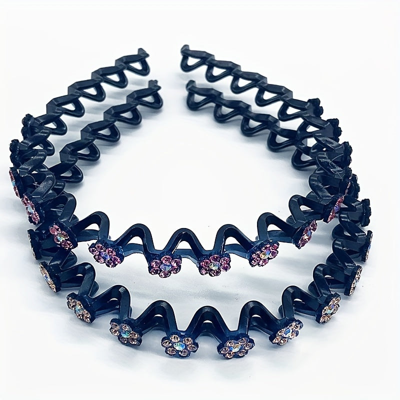 Винтажный стиль, набор из 4-х заколок для волос в виде цветков с стразами, изготовленных из пластика, для нарядного оформления и укладки волос.