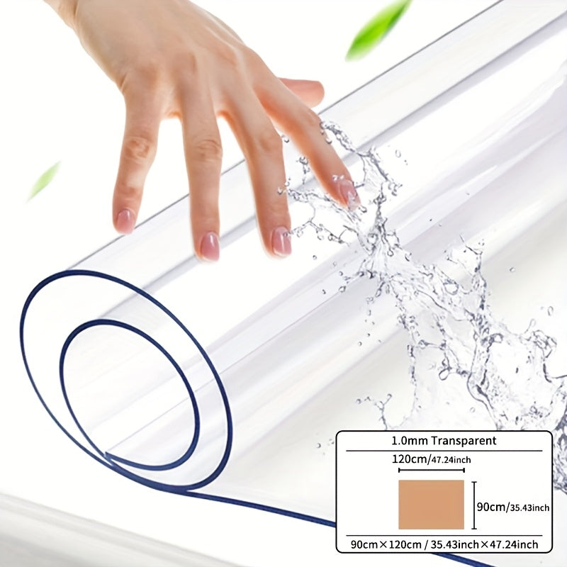 Clear PVC Tablecloth Protector 1mm Thick Scratch and Heat Resistant for Home and Hotel