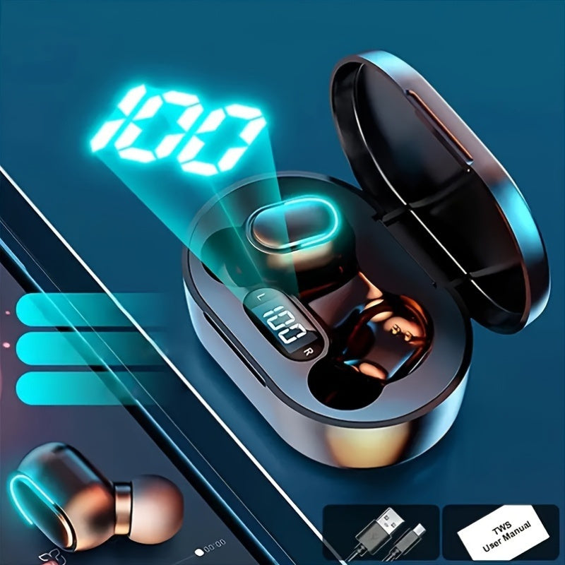 Wireless Earbuds with Digital Display Noise Cancelling Voice Calls 150mAh Rechargeable