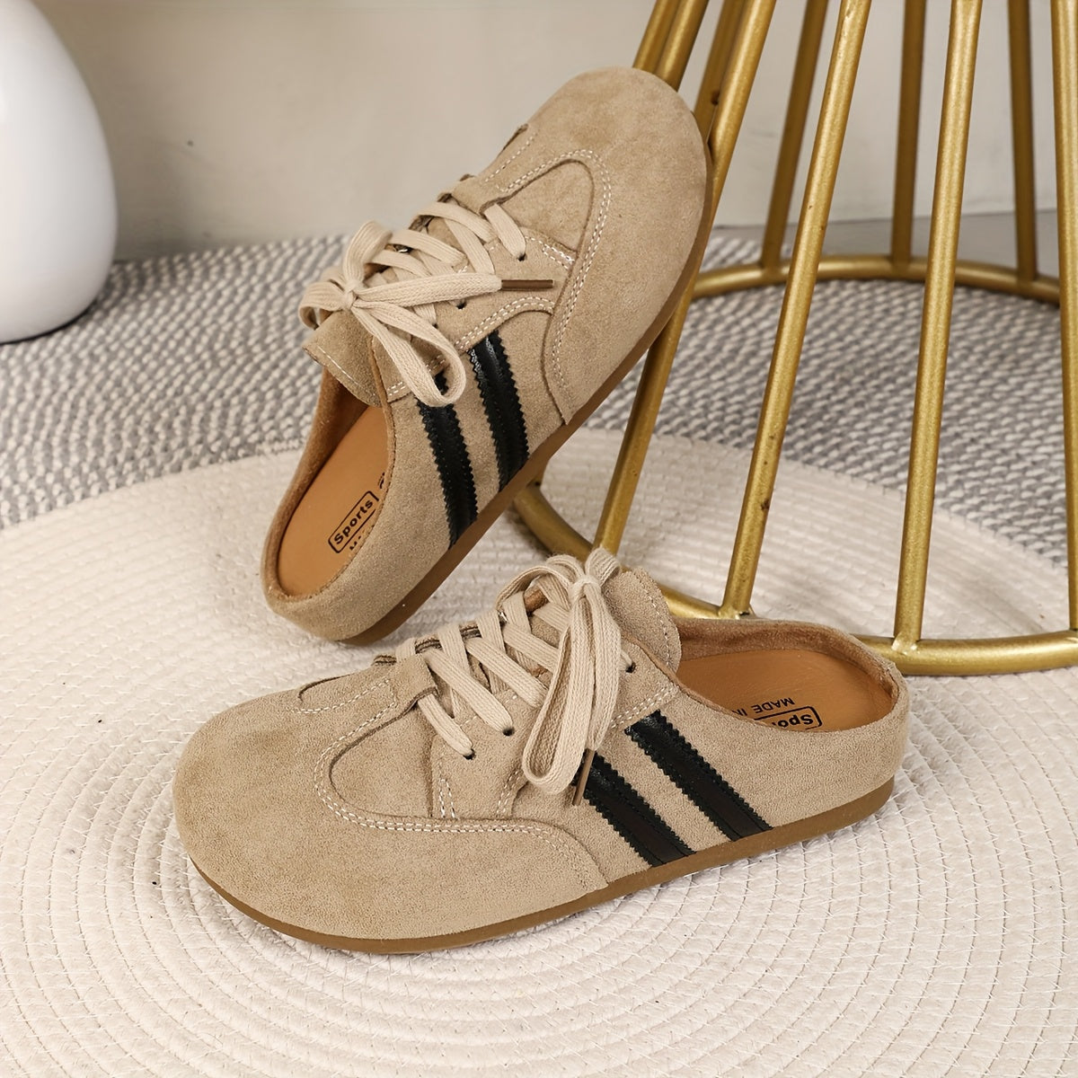 Women's Beige Synthetic Slip-On Sneakers with Cushioned EVA Insole