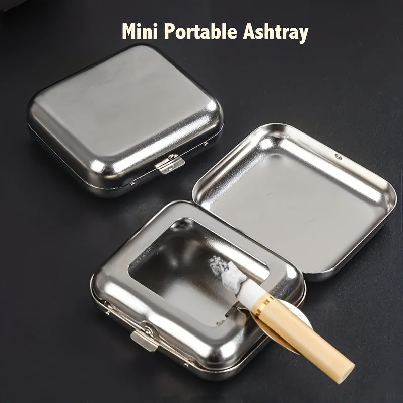 Mini Stainless Steel Ashtray Portable Small Outdoor Pocket Smoking Accessory