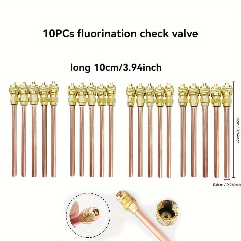 Refrigerator Air Conditioner Fluorination Check Valve Pack of 10 or 20 for Refrigerant Filling