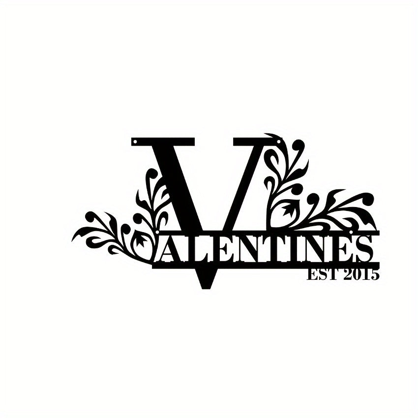 Personalized Metal Family Name Sign Custom Last Name and Date Outdoor Door Hanger