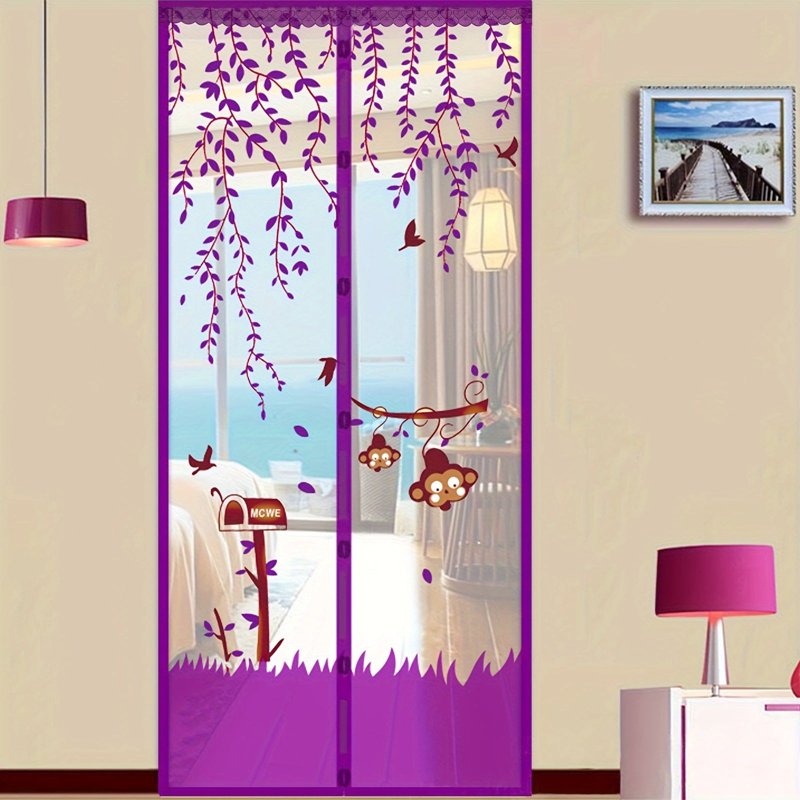 Magnetic Mesh Curtain with Magic Tape for Mosquito Prevention and Summer Use in Bedrooms and Homes