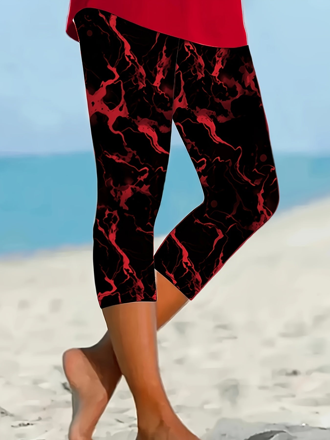 Women's Leggings with Directional Design, Stretchy Fabric, Comfortable Fit