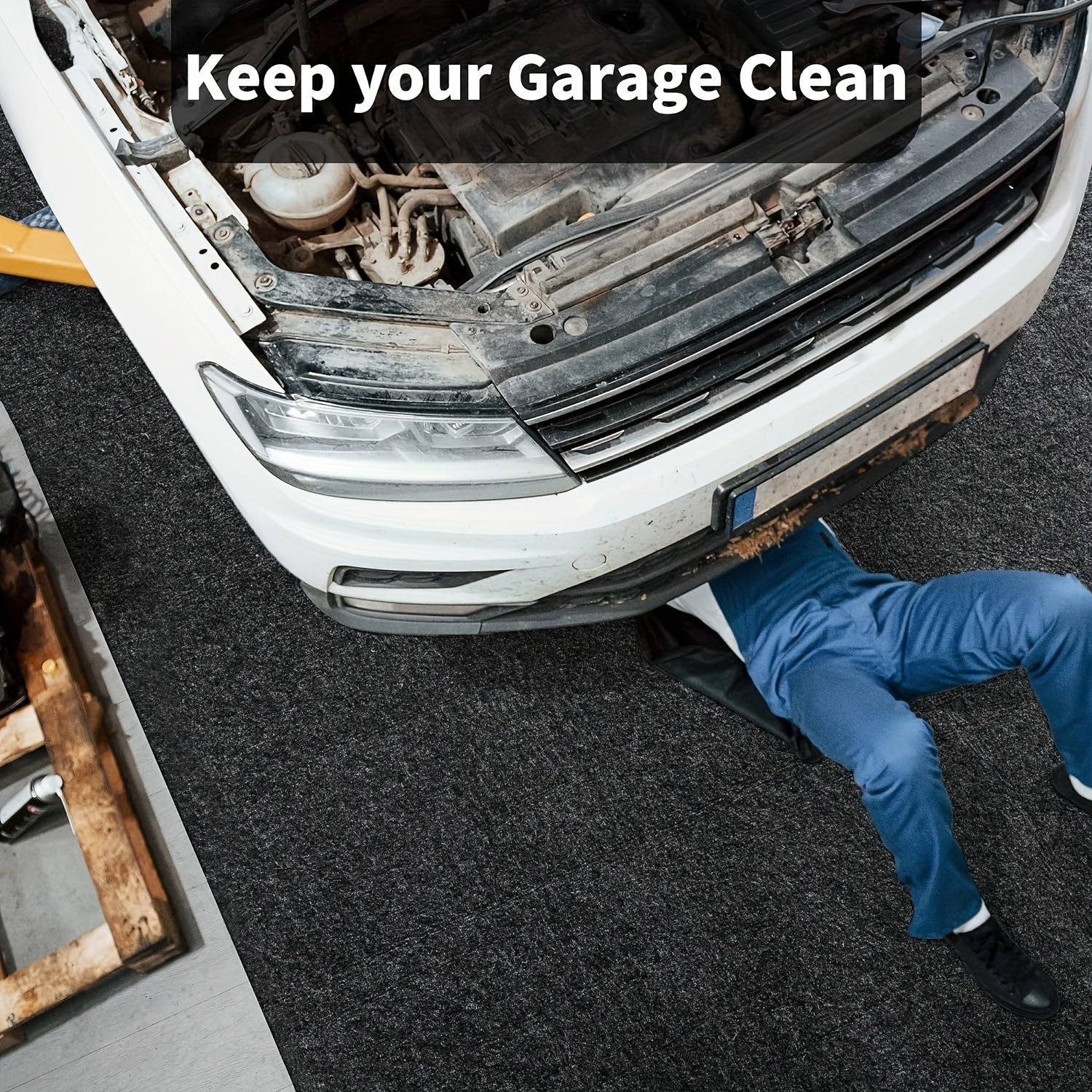 Large Waterproof Garage Carpet Rug Non-Slip Spill Protection Washable