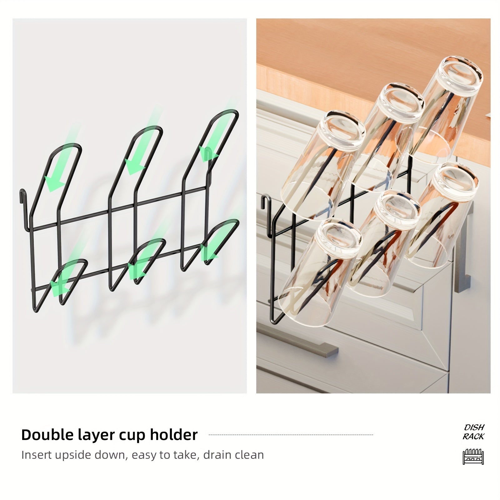 Multifunctional 2-Tier Dish Drying Rack with Utensil Holders and Drainboard for Kitchen Countertop