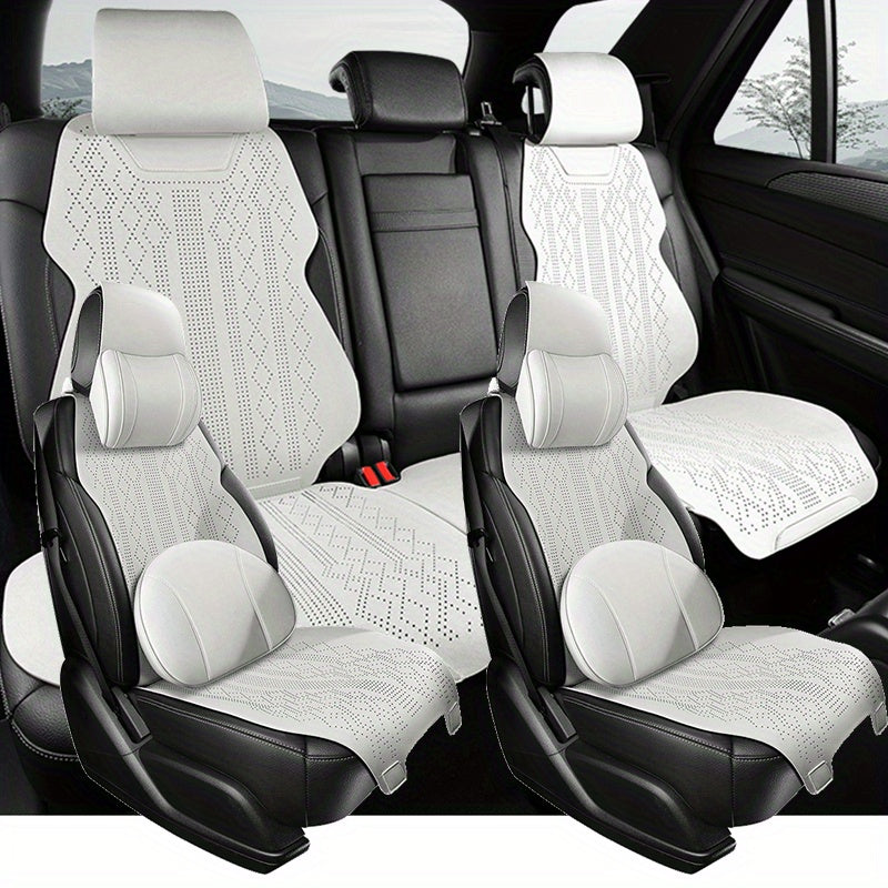 Universal avtomobil o'rindiq qoplamalari ultra yupqa suède nafas oladigan anti-slid barcha o'rindiqlar uchun