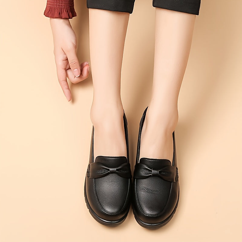 Ayollar uchun Mary Jane Loafers tekis, qattiq PU charm, barcha mavsum uchun