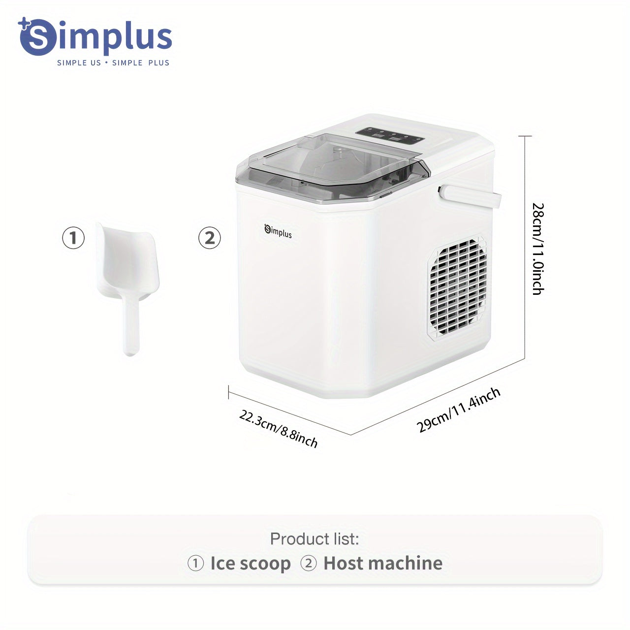 Mini Compact Ice Maker 1.2L Energy-Efficient Automatic Ice Machine