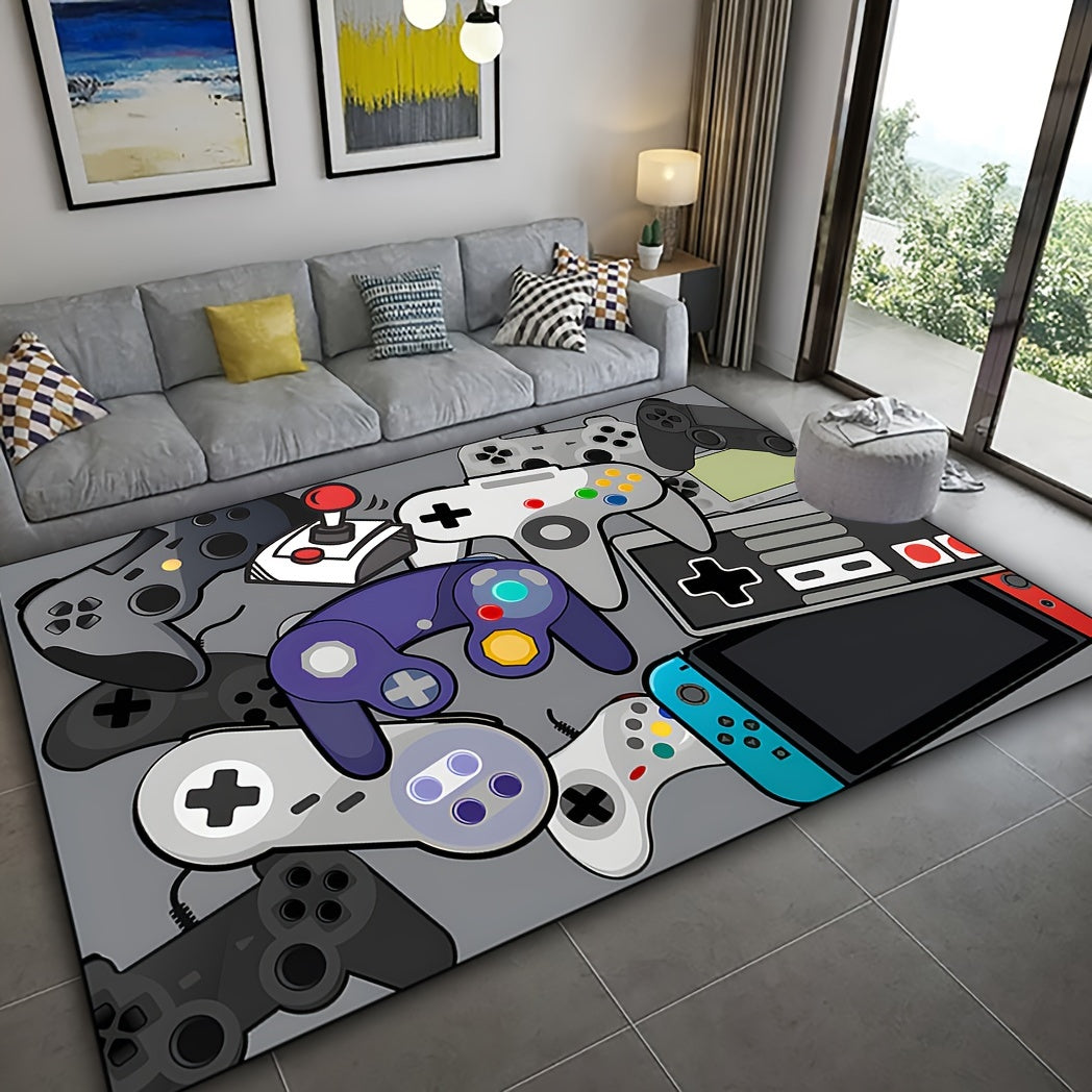 Game Controller Pattern Area Rug 19x31-62x90 Inches Anti-Slip Machine Washable