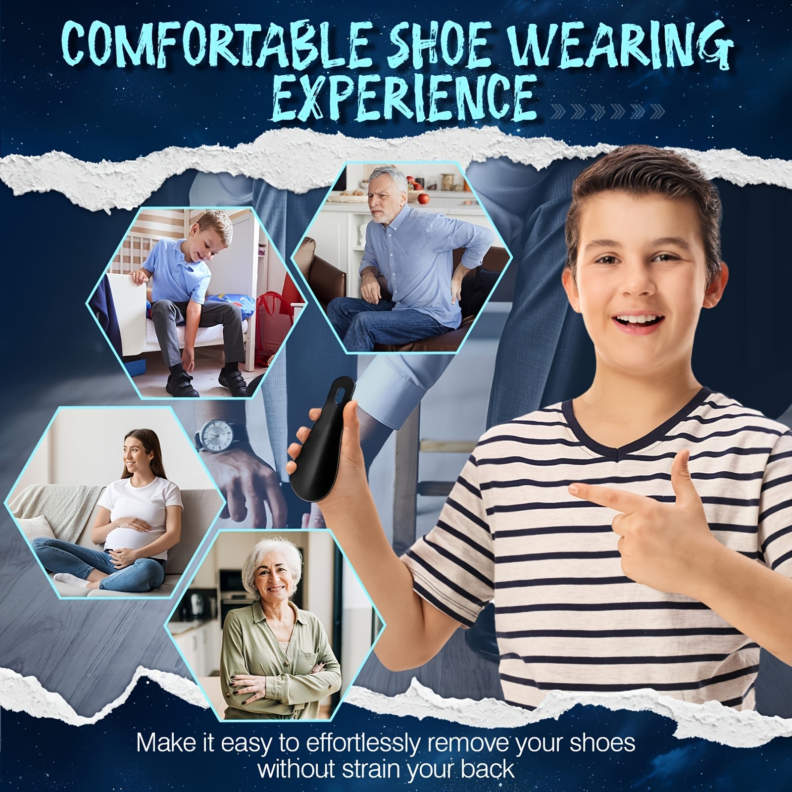 Mini Steel Shoe Horn for Men Women Kids, Travel Size 10.3cm Durable