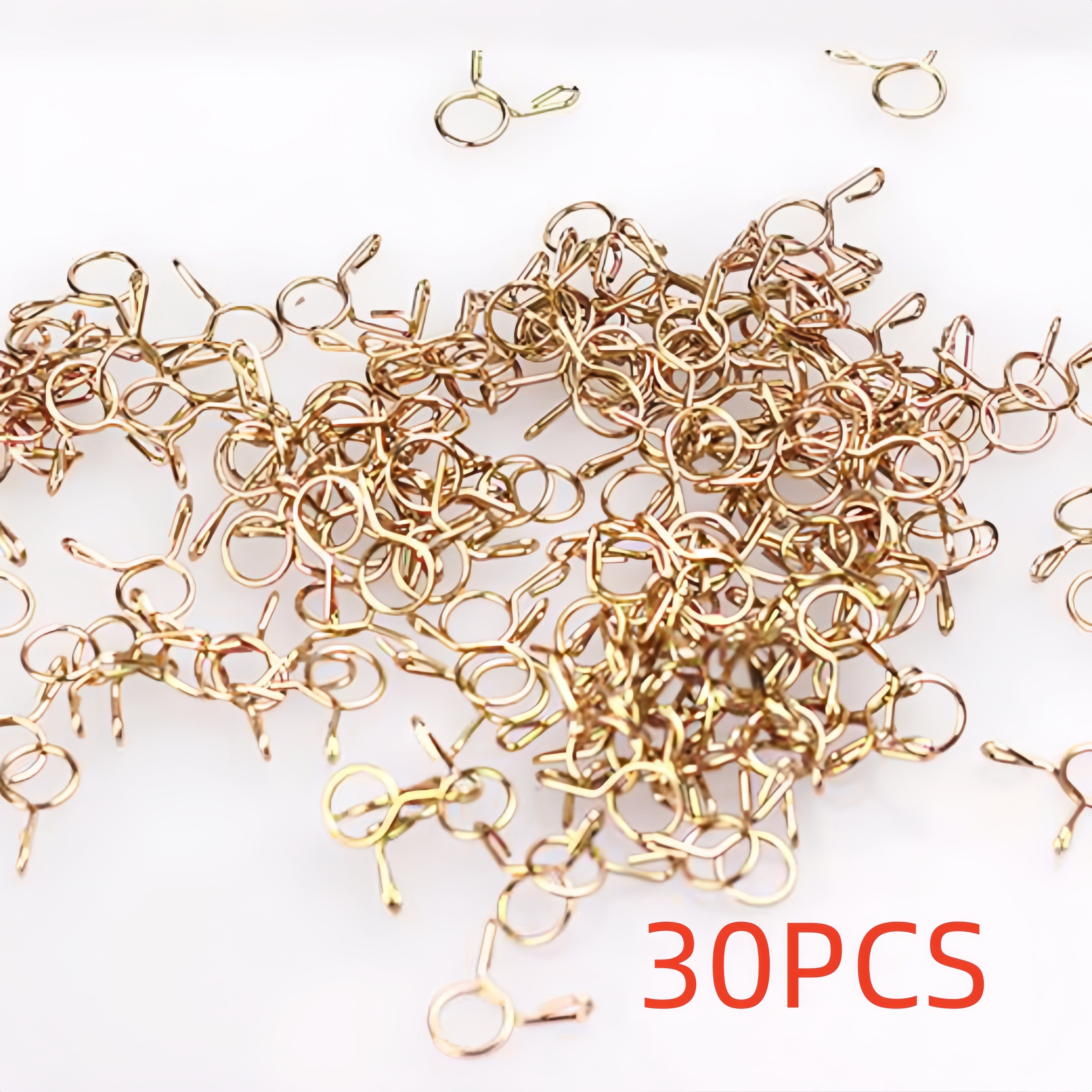 30pcs 8mm Metal Oil Hose Clamps for Motorcycle Scooter ATV Fuel Line