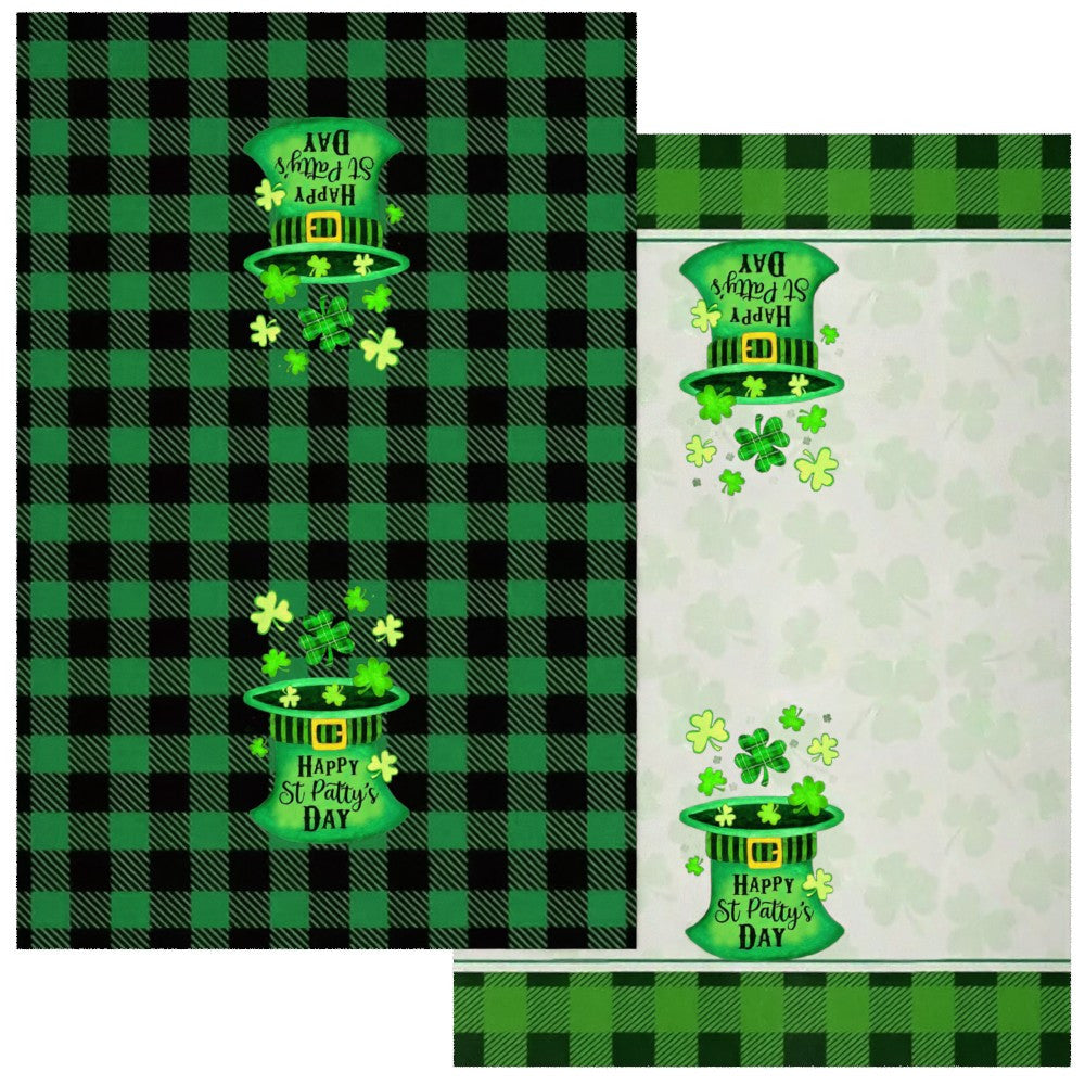 Two Pieces St. Patrick's Day Tea Towels 45x66cm Absorbent Quick-Dry Shamrock