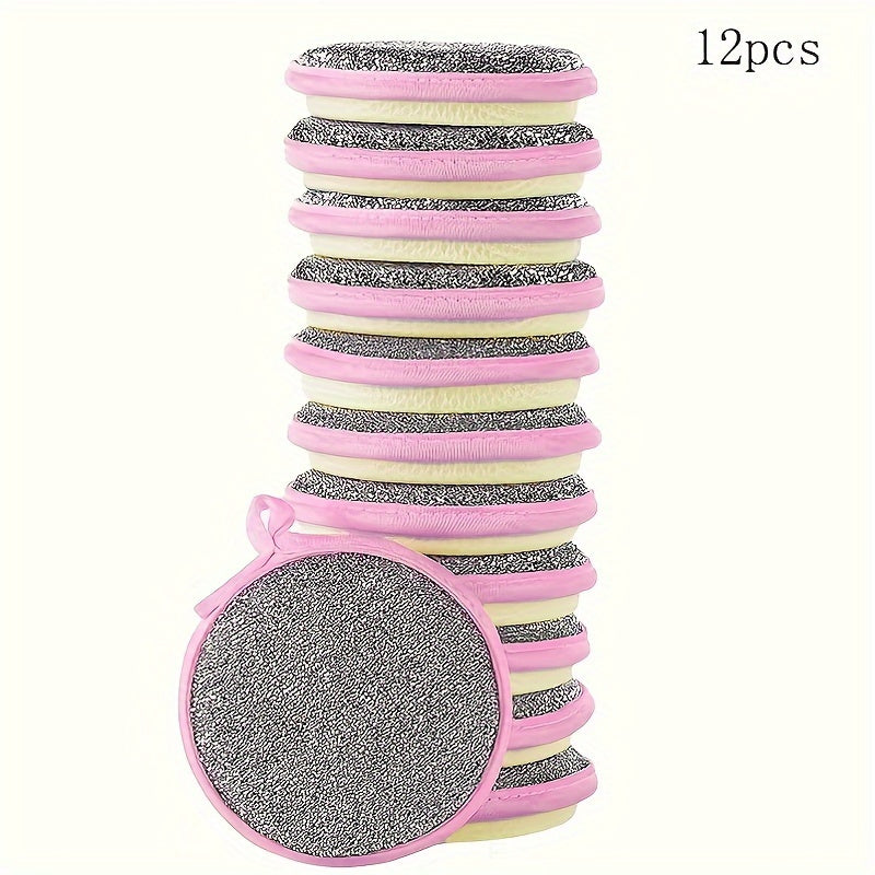 Juego de 12 esponjas de limpieza para cocina asépticas con estropajos de doble cara y sin rayar