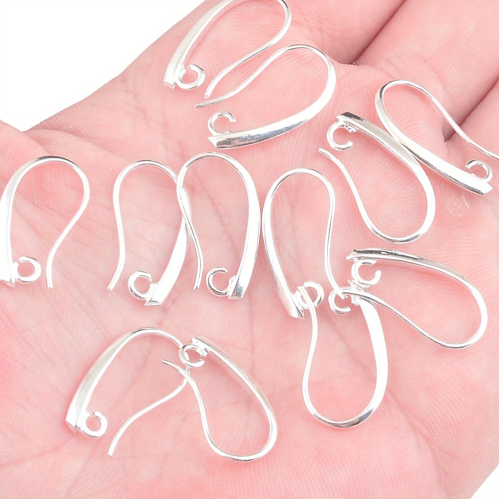 Silvery-Plated Earring Hooks Pack of 100 French Style Round Wire for DIY Jewelry Making