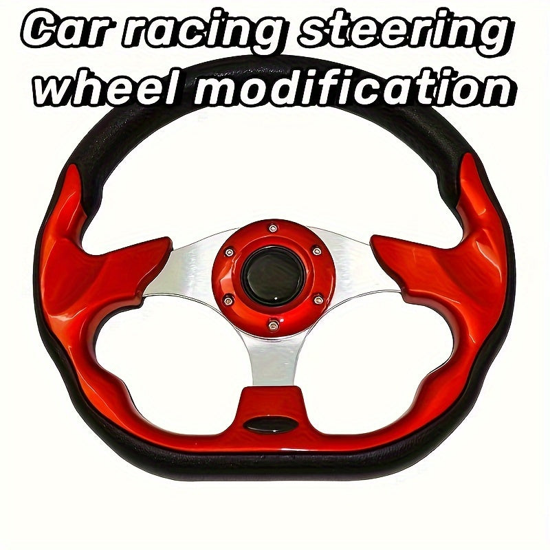 13-Inch Universal Car Racing Steering Wheel PU Material with Grip and Style