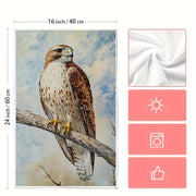 Two-Piece Ultra-Soft Kitchen Towels Hawk Design Highly Absorbent Machine Washable