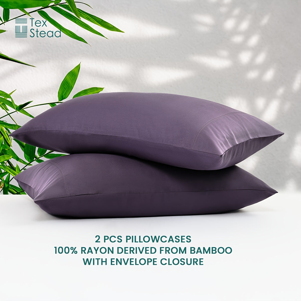 Pink Bamboo Fiber Pillowcases Set Soft Breathable Hypoallergenic Machine Washable