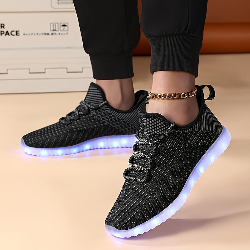 Ayollar uchun kundalik LED yoritgichli sport poyabzali USB qayta zaryadlanadigan qorqinchli yoritgichli sport poyabzali