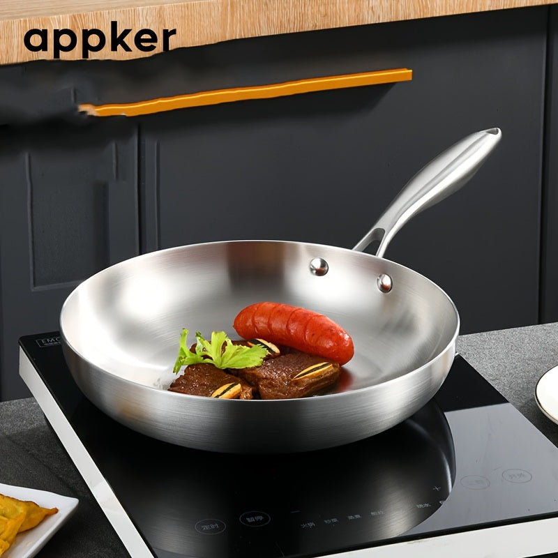 Stainless Steel Frying Pan Non-Stick Dishwasher Safe Induction Gas Stove Compatible