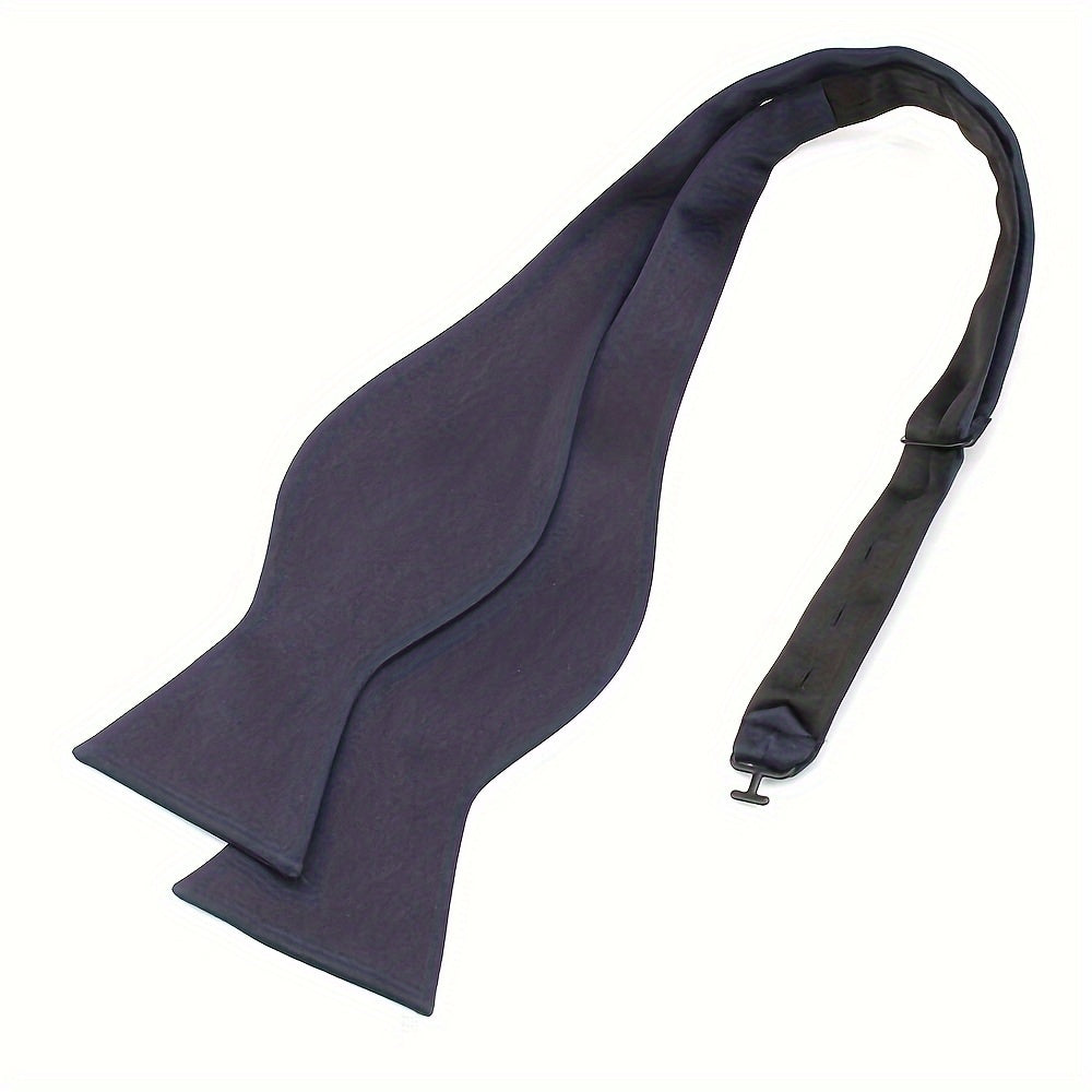 Men's Bow Tie for Weddings and Formal Events Black Satin Adjustable Accessory