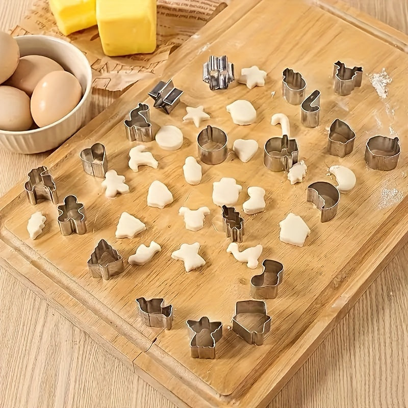 Набор из 20 ножей для вырезания рождественских печений из нержавеющей стали, Санта, олени, снеговики, формы для выпечки