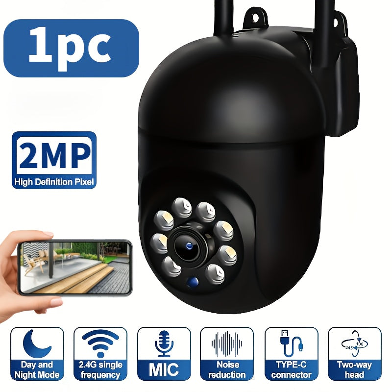 1080P WiFi Внутренняя и наружная охранная камера с ночным видением, двусторонним звуком, AI-распознаванием