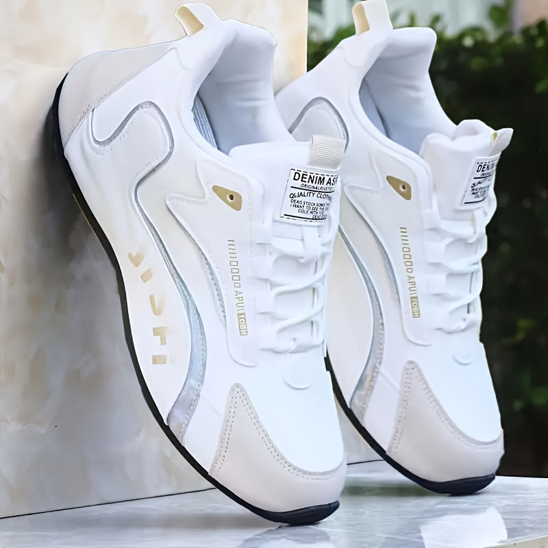 Men's Breathable Mesh Sneakers with PVC Sole and Lace-Up Closure for Casual and Running