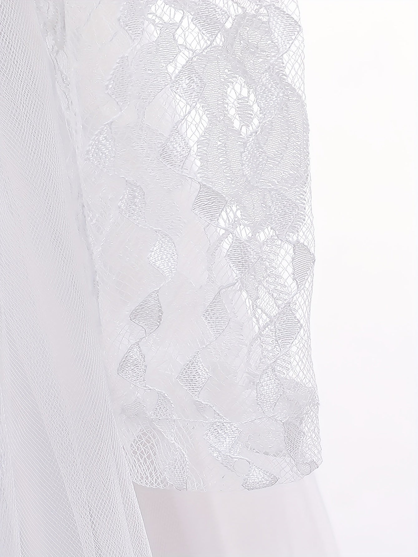 Girls' Long Sleeve Lace Dress with Pearl Embellishments and Bow Waist for Weddings and Parties