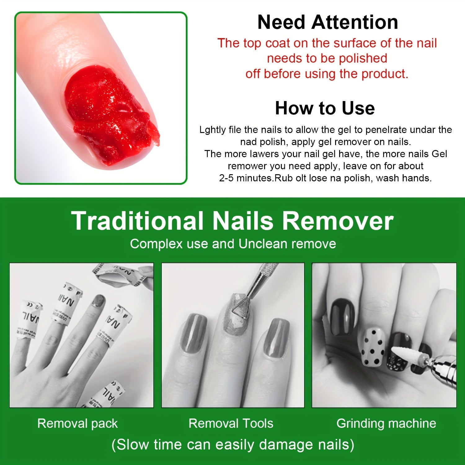 Professional Gel Nail Polish Remover Fast UV Gel Removal Without Soaking or Wrapping