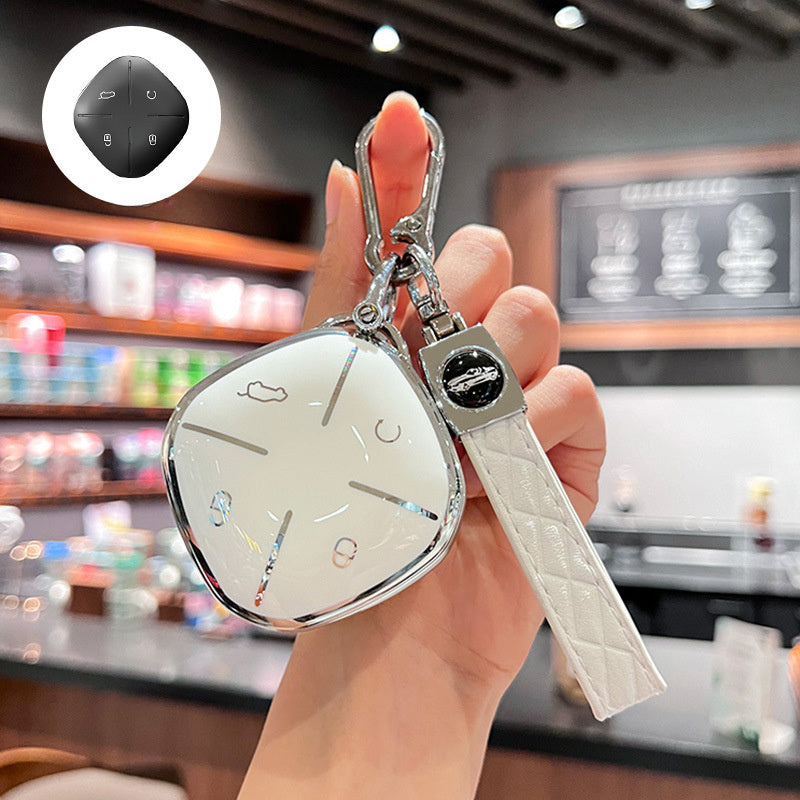 Car Remote Key Fob Cover TPU Holder with Keychain for SUV Protection