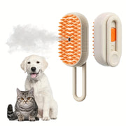 Rechargeable 3-in-1 Steam Pet Grooming Brush for Cats and Dogs Self-Cleaning Massage Hair Removal