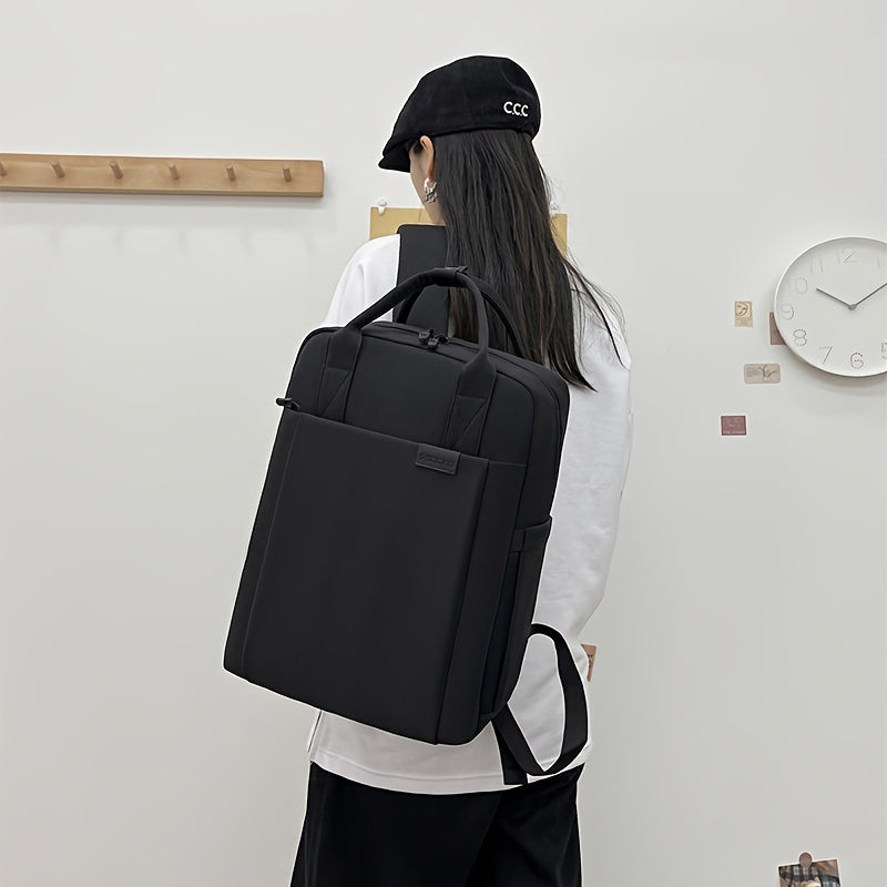 Water-Resistant Pink Polyester Laptop Backpack for Men and Women 39.62cm Shockproof School Bag