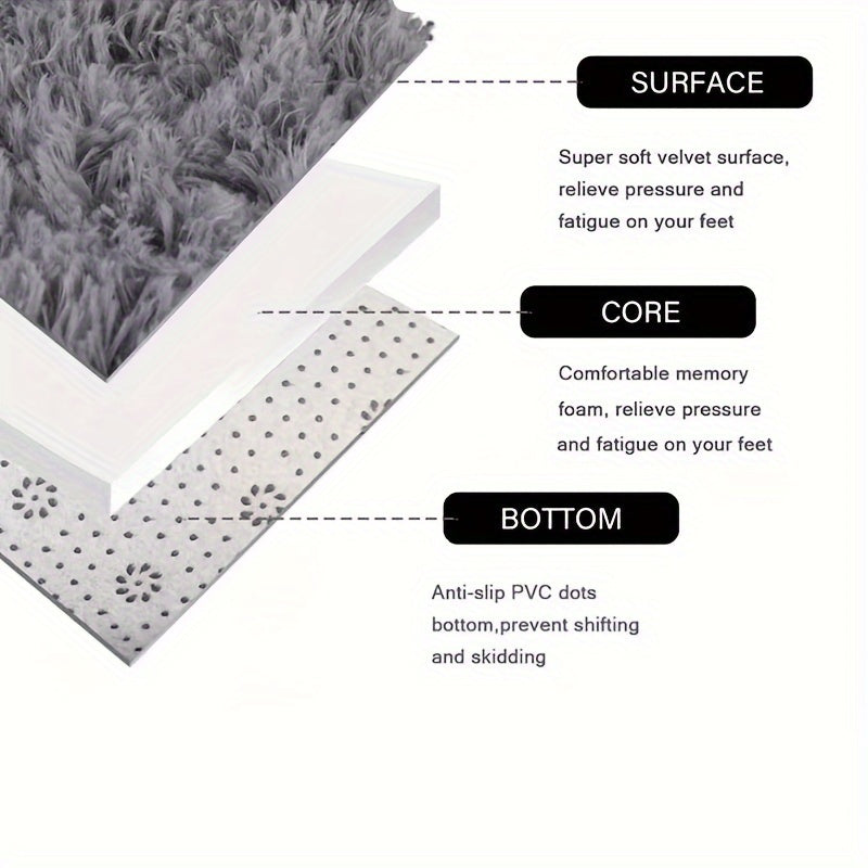 Alfombra de felpa con degradado tie-dye gris claro para sala de estar y dormitorio, 5x7 pies